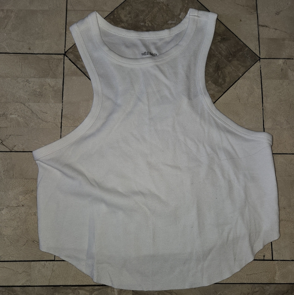 Wild Fable white Cropped Rib Tank Sz XXL